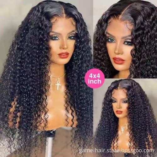 Wholesale HD Transparent Lace 100% Human Hair water Wave Wig Brazilian Hair Water Wave Lace Front Wigs With Baby Hair